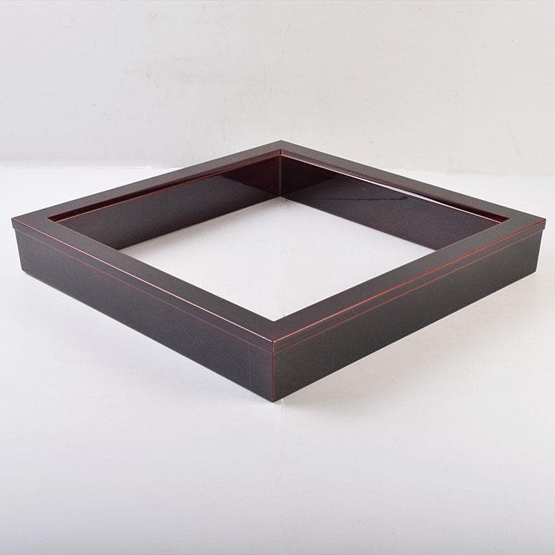 茶道具　塗師　茂平造　溜塗　炉縁　共布共箱　C　R9195B