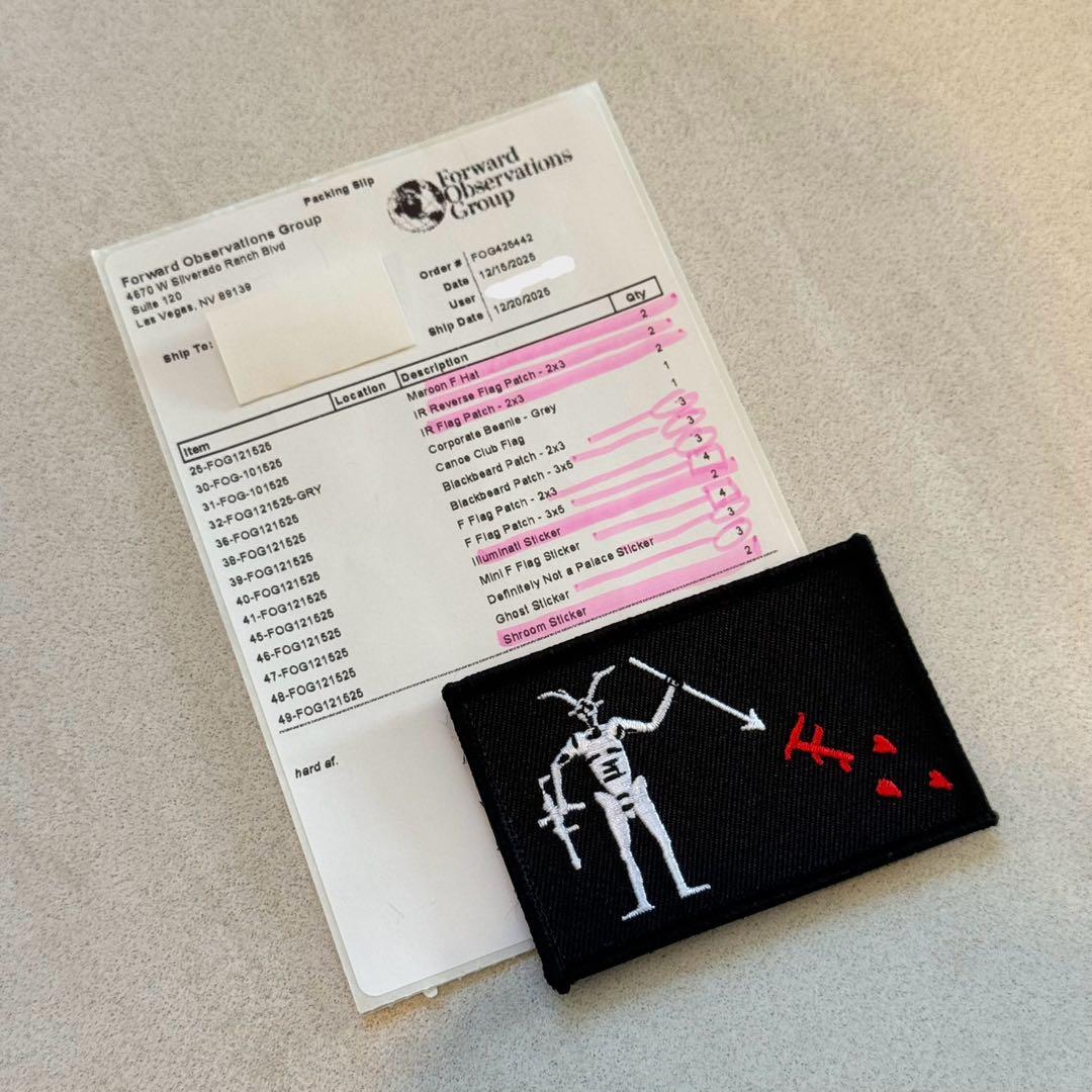 【実物】 FOG Blackbeard Patch 2x3 パッチ