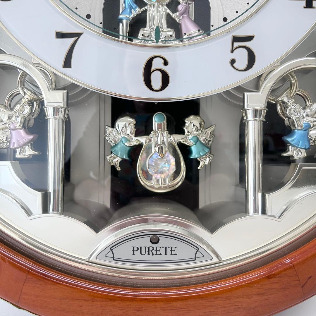 リズム時計 スモールワールド 電波時計 からくり時計PURETE