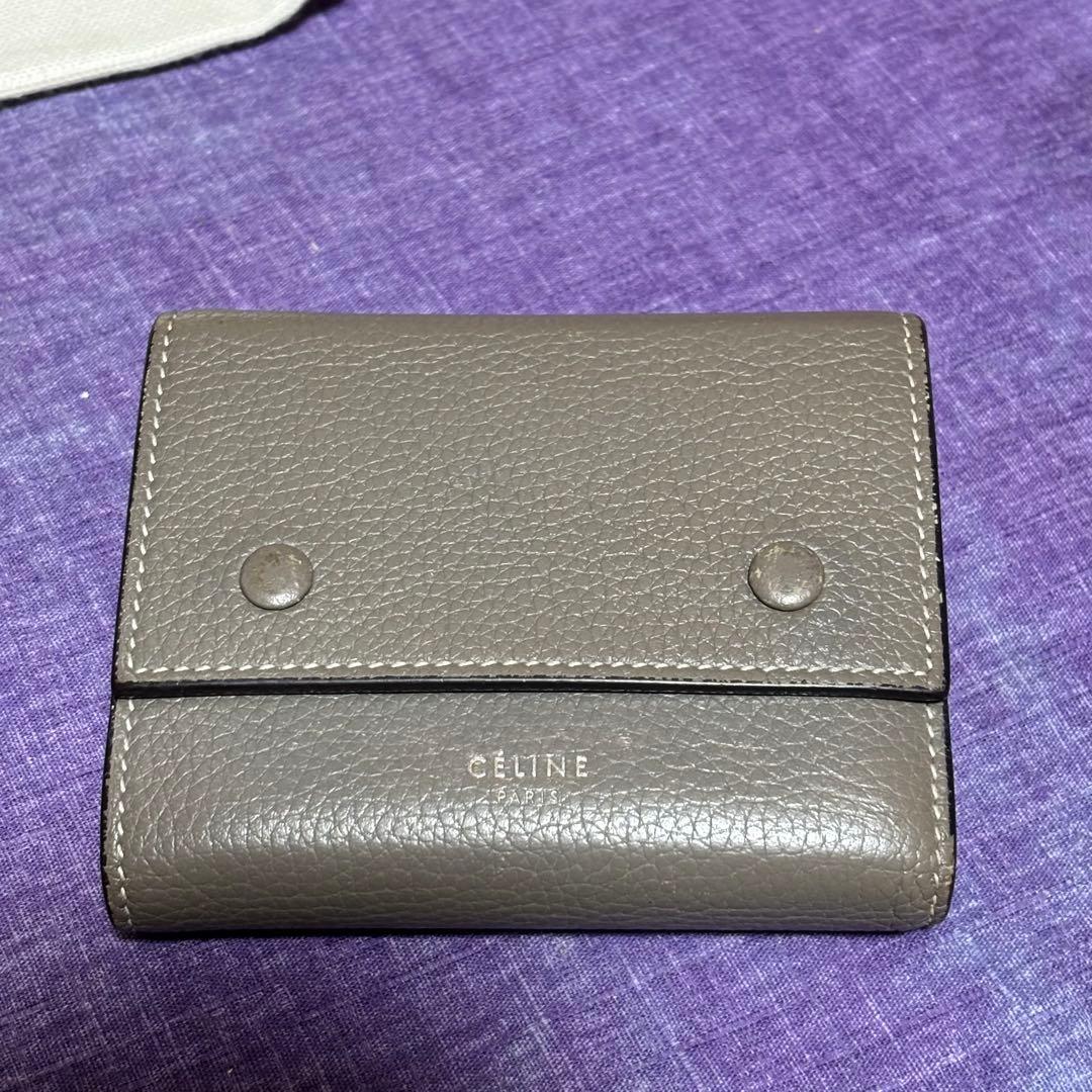 セリーヌ　CELINE 三つ折り財布　グレージュ 正規品