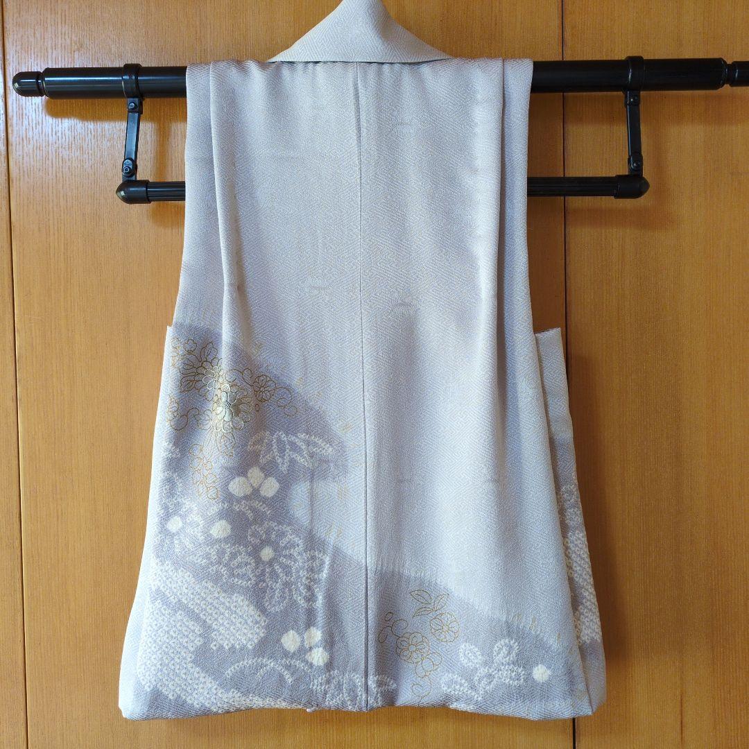 七五三３歳男の子正絹柄入り手縫いの被布（中綿無し）