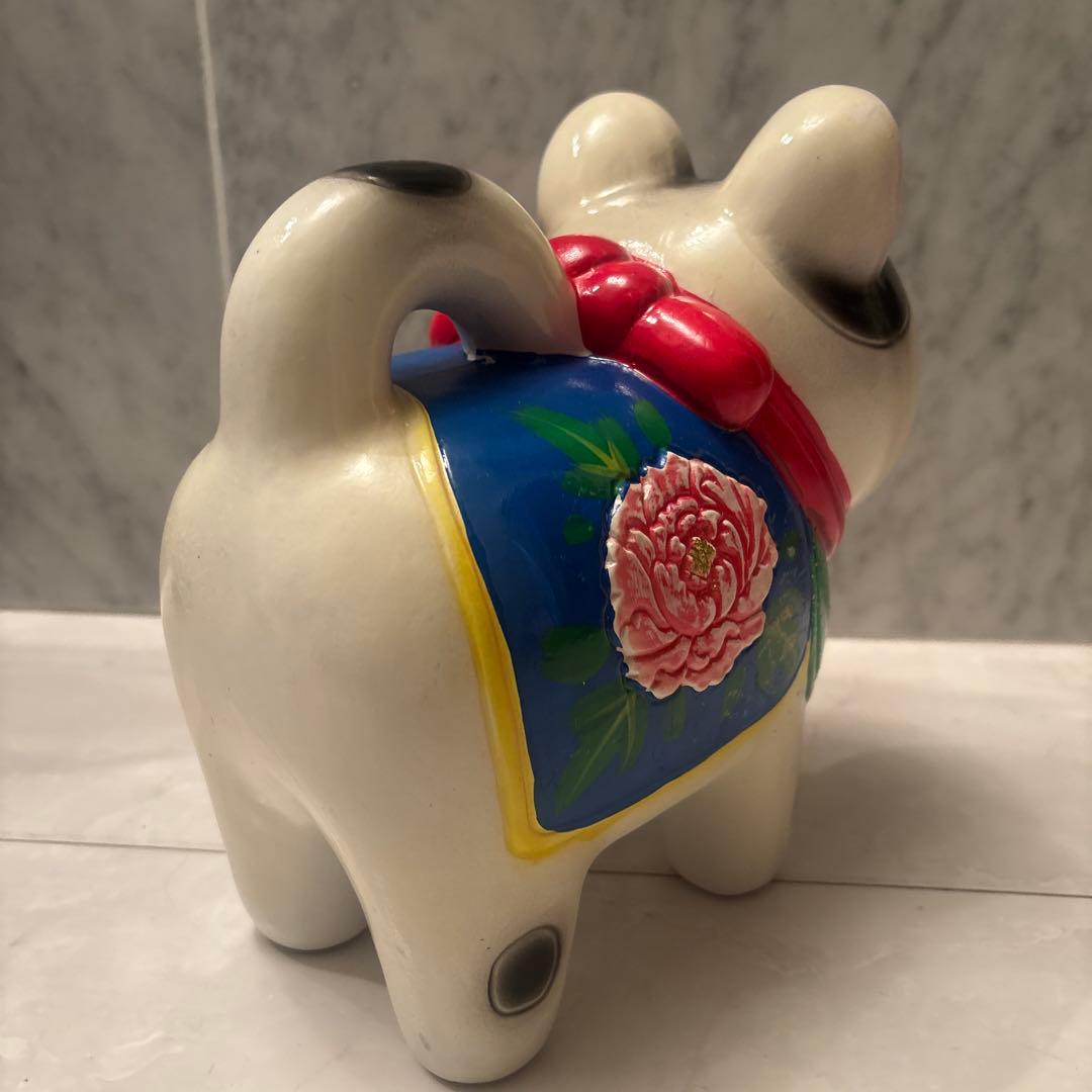 ヴィンテージ　伝統工芸品　お顔が可愛い過ぎる張子の犬の陶器