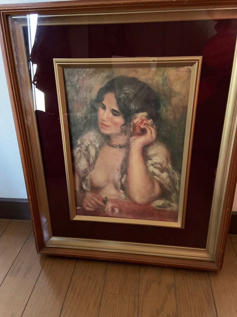 ルノワール　バラを持つガブリエル　複製画