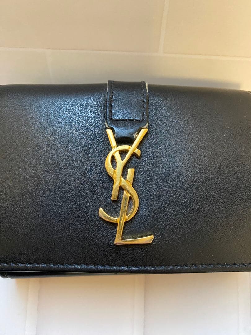 SAINT LAURENT サンローラン ブラック 三つ折り財布