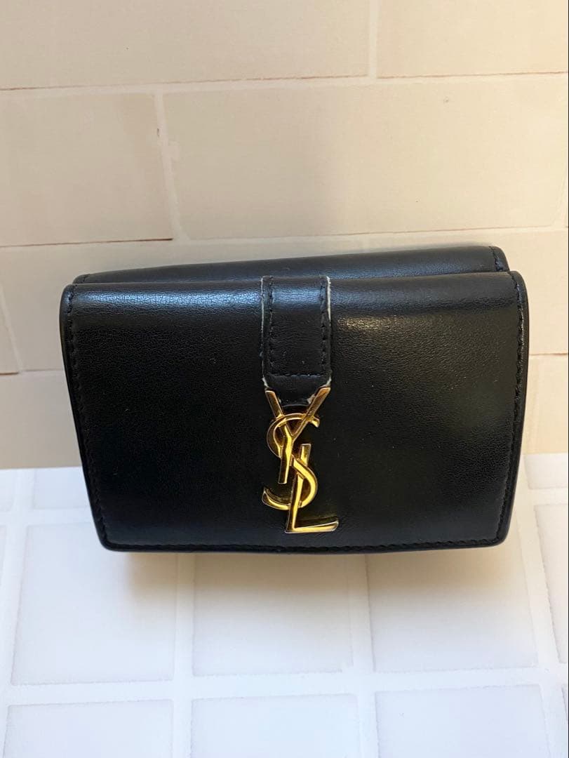 SAINT LAURENT サンローラン ブラック 三つ折り財布