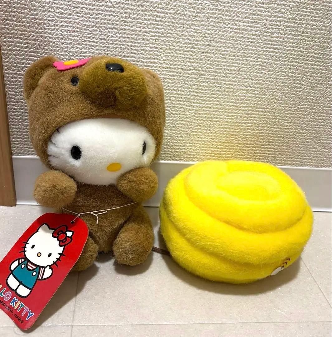 新品 レトロ 着脱可能 タグ付き ハローキティ ぬいぐるみ ハチミツ クマ