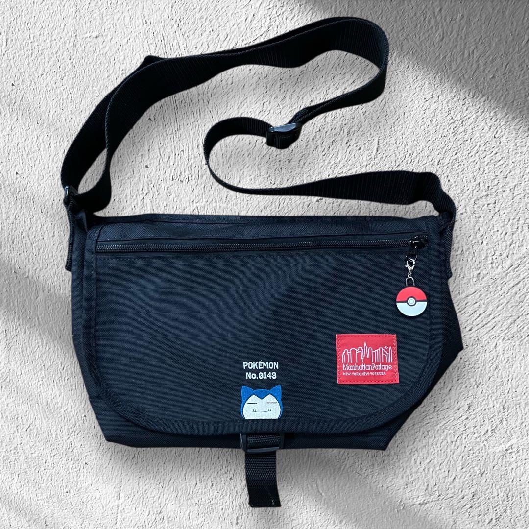 マンハッタンポーテージ ポケモン コラボ メッセンジャーバッグ カビゴン 黒