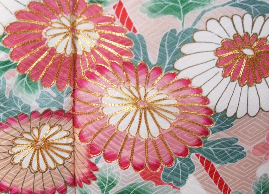 パステル古典柄/ぼかし染め/金駒刺繍/振袖フルセット　ｍ61白　成人式