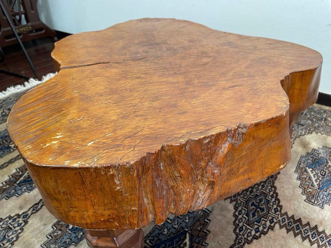 天然木 無垢材 切り株 ローテーブル プリミティブ ナチュラル サイドテーブル