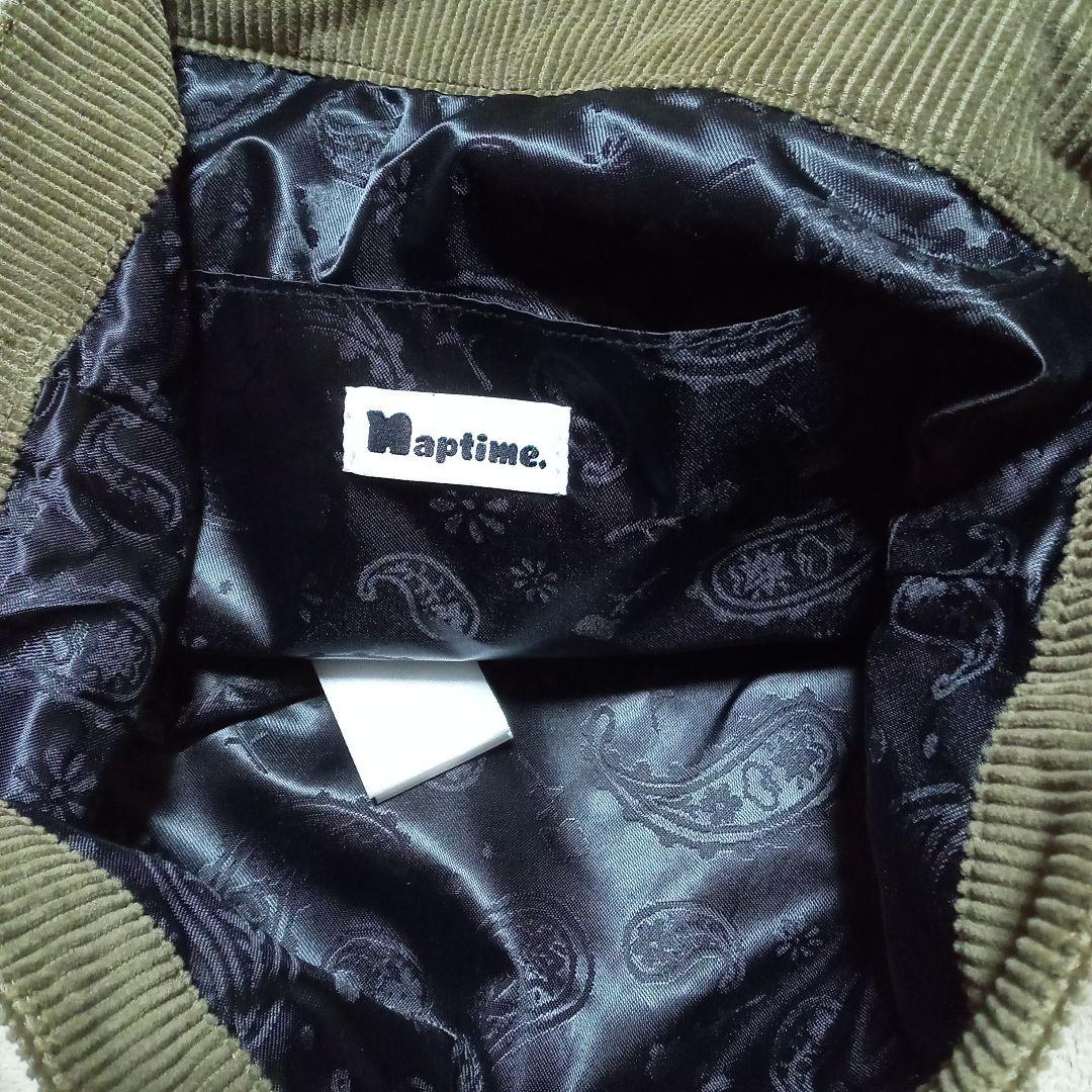 ナップタイム　naptime. Nissy 西島隆弘　コーデュロイバッグ　カーキ