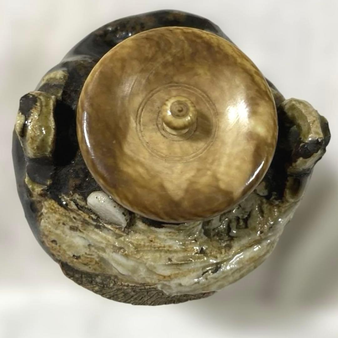 J-18 茶入　正木焼　茶道具　瀬戸　御深井　アンティーク　雑貨　美術品　工芸品