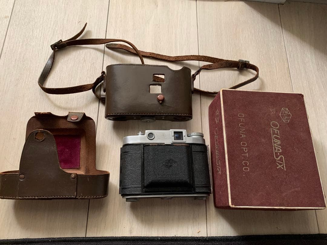 Ofuna six フィルムカメラ レザーケース付き 蛇腹カメラ