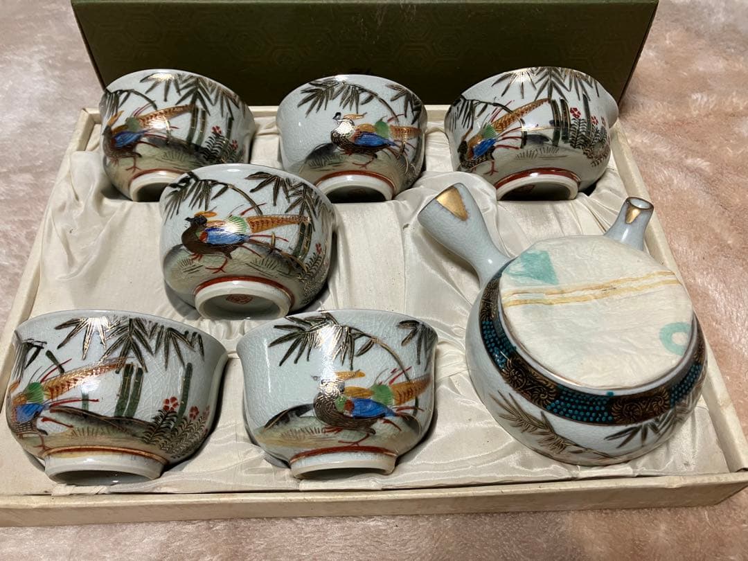 九谷焼 急須　湯呑み 6客 茶器 工芸品 骨董 箱付き　新年限定価格