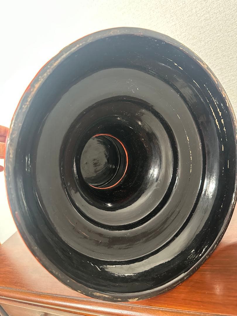ミャンマー アンティーク 漆器 蒟醤 仏塔形 供物器 高さ約62cm ※31※