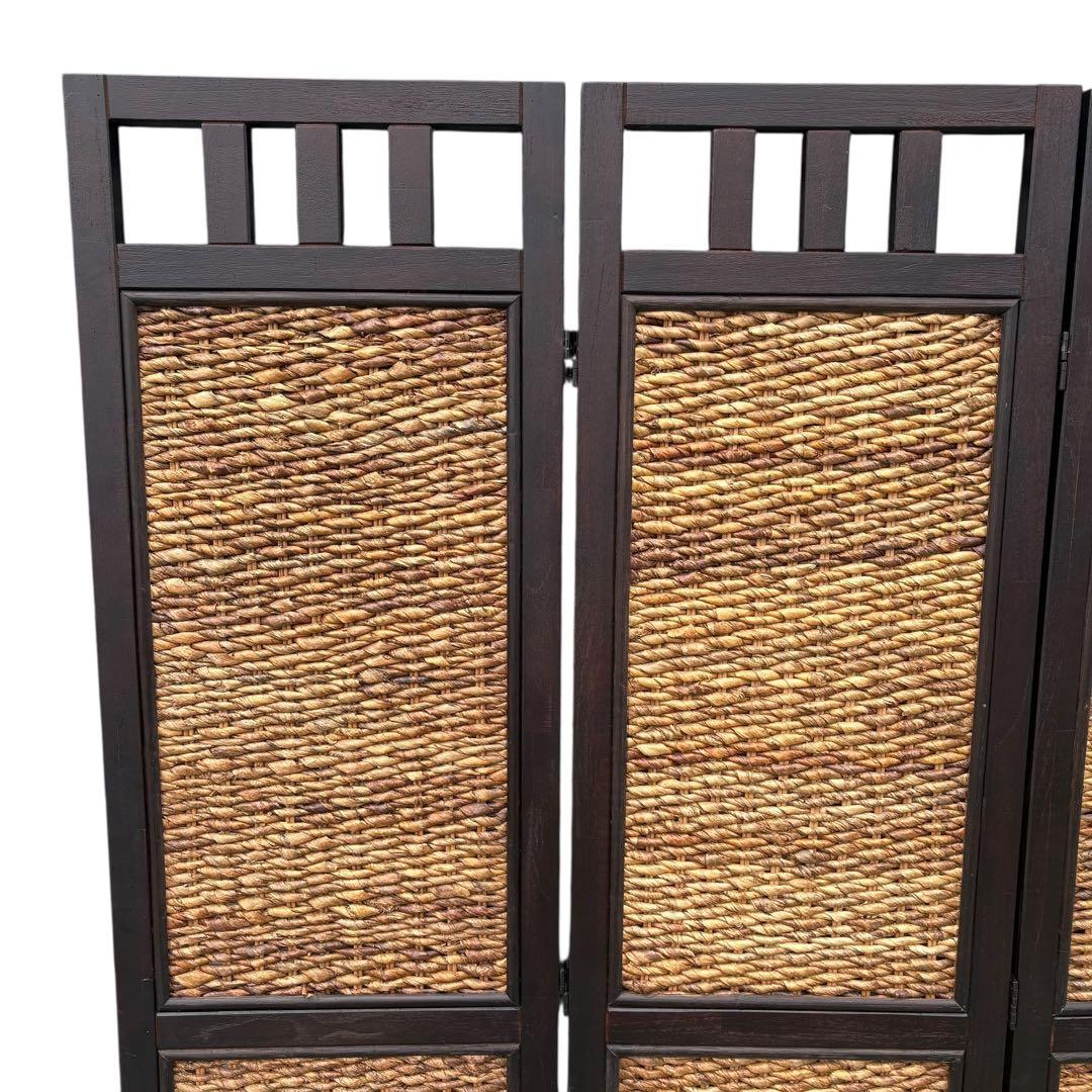 スクリーン 4連 パーテーション 衝立 バナナリーフ アジアンリゾート 完成品