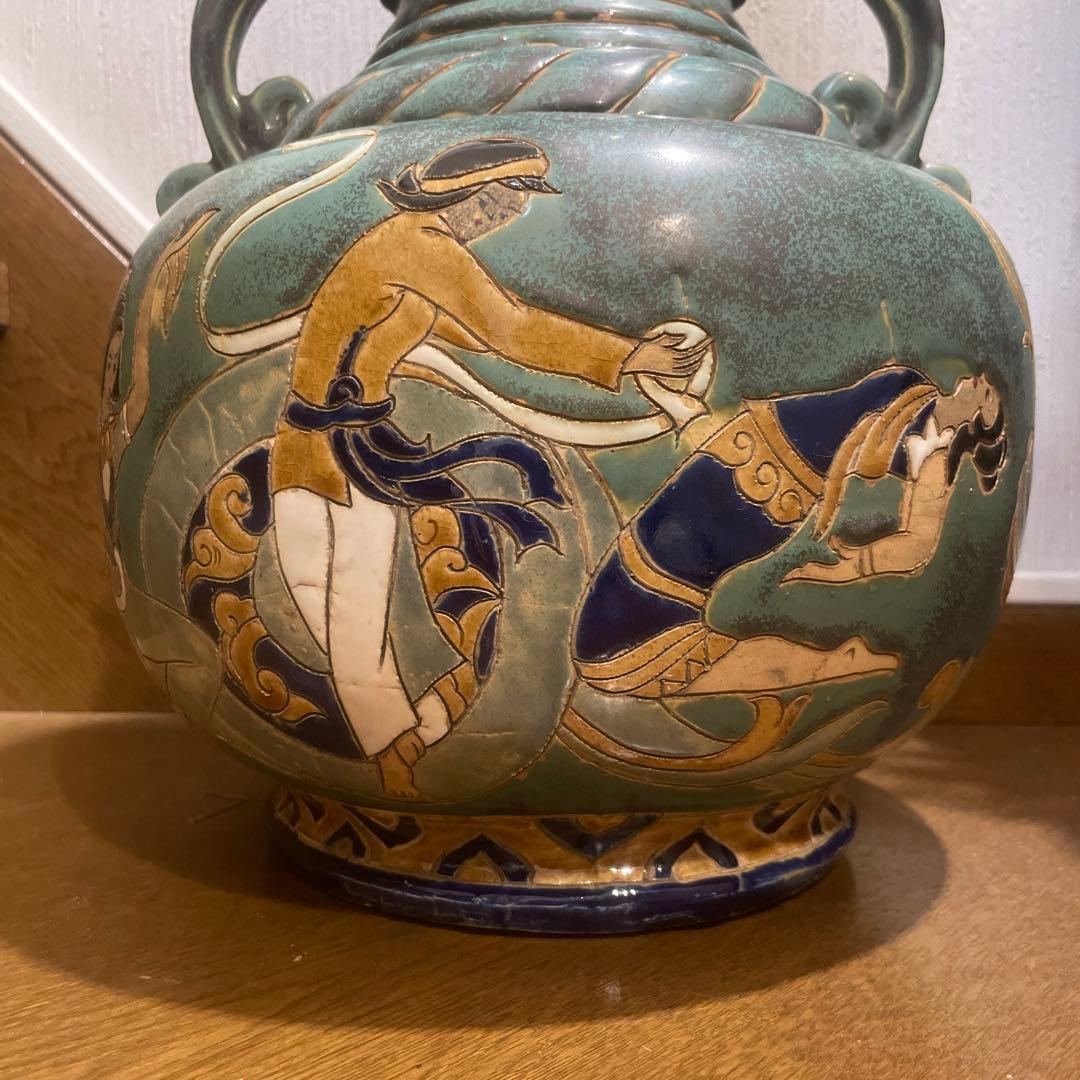 アジア アンテーク　陶器 壺型 陶芸品