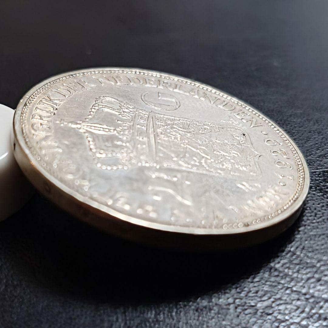 1929年 オランダ銀貨 2.5グルデン ウィルヘルミナ女王大型銀貨 SV720