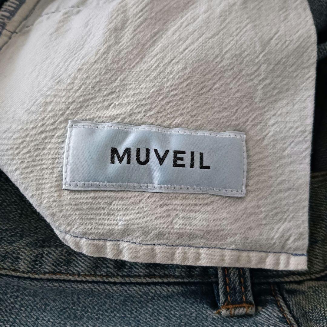 未使用タグ付き MUVEIL(ミュベール) 刺繍 蝶 デニムスカート定価3.7万