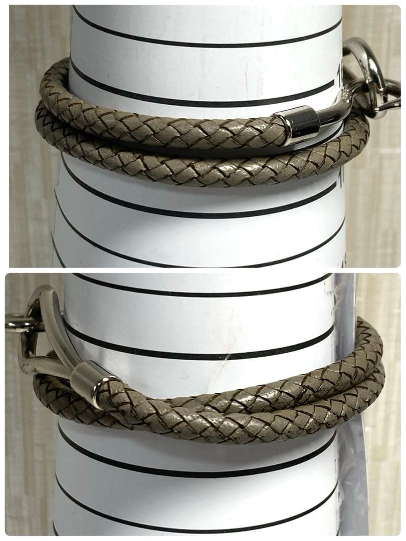 エルメス　ジャンボ　レザー　編み込み　シルバー　チョーカー　ブレスレット　箱付き