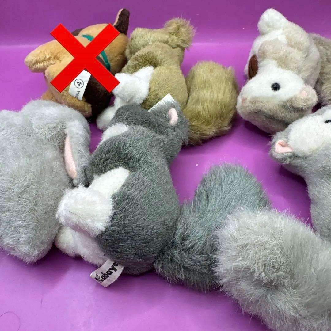 kabaya かわいい動物ぬいぐるみ♡賑やか5匹　まとめ売り　リス　うさぎ