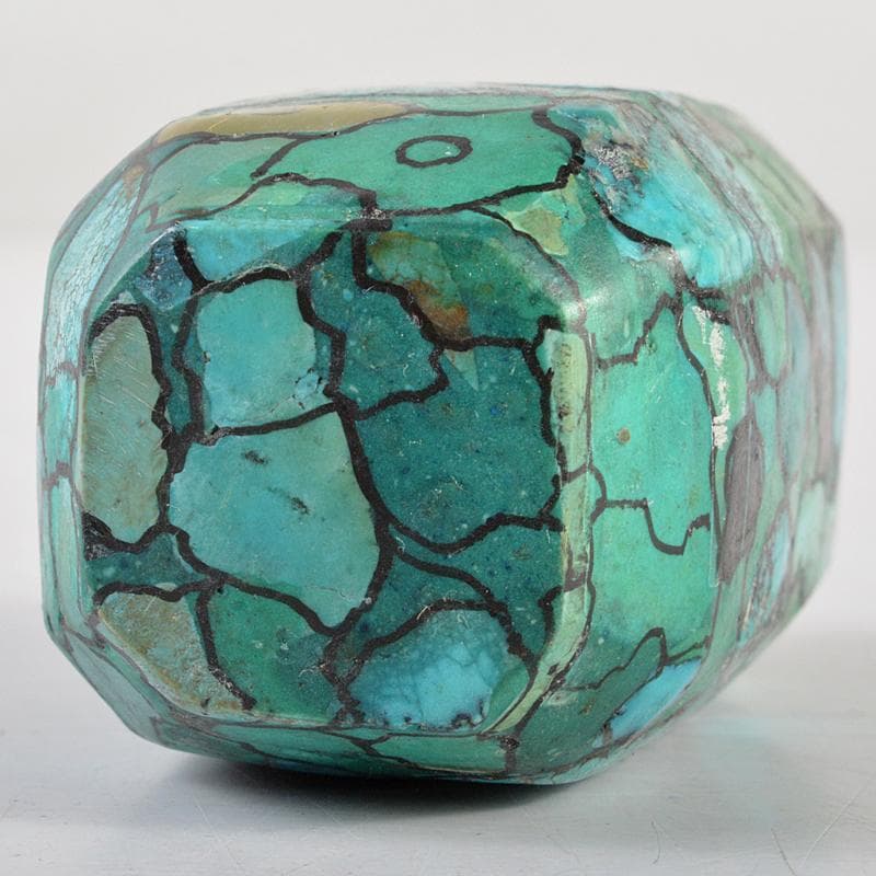 中国　玉石彫刻　孔雀石　マラカイト　ターコイズ　鼻煙壷　V　R5742