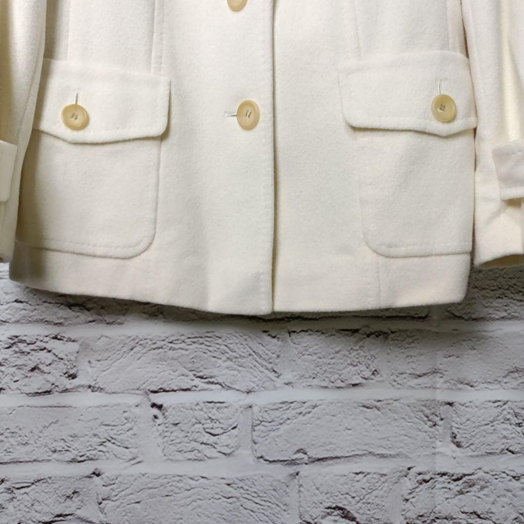 美品■BURBERRY LONDON アンゴラ混 ウールコート ホワイト