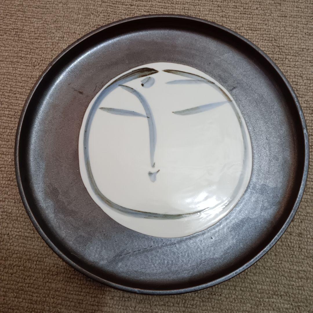 佐藤勝彦 陶器 絵皿 手描き皿 4枚セット 仏様 お地蔵様 顔 サイン 希少