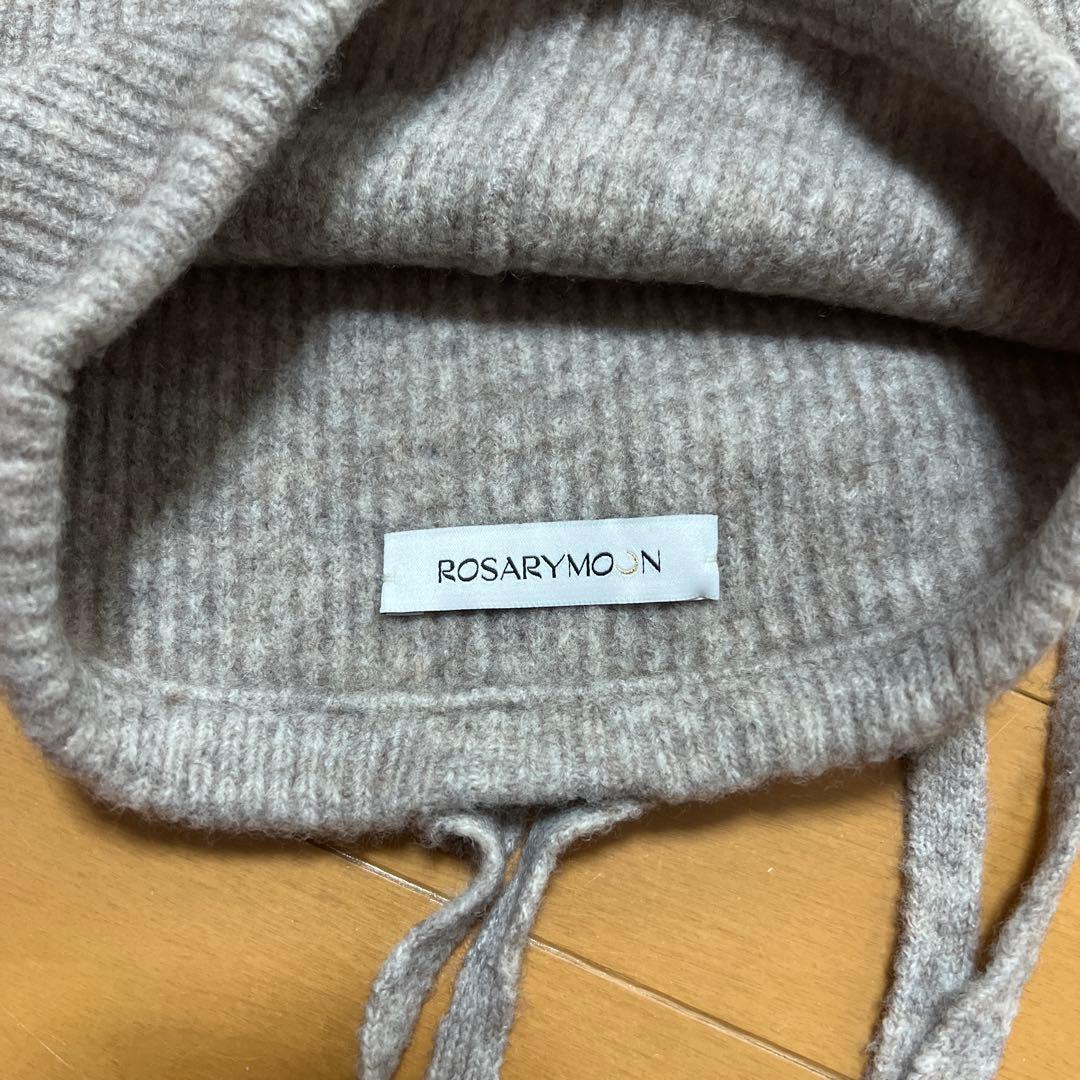 帽子 ROSARYMOON Bucktail Knit Beanie MOCHA