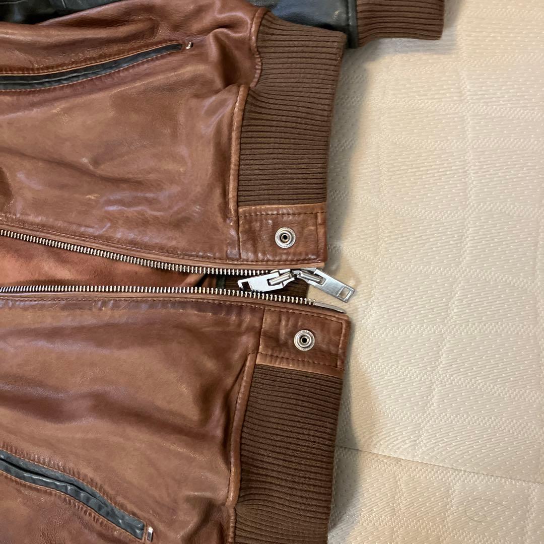 ディーゼル　DIESEL ライダースジャケット　シープレザー　羊皮　メンズ　Ｍ