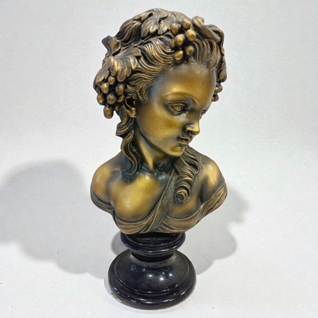 [八6565] オブジェ 胸像 少女像 高さ約44㎝ 幅約24㎝