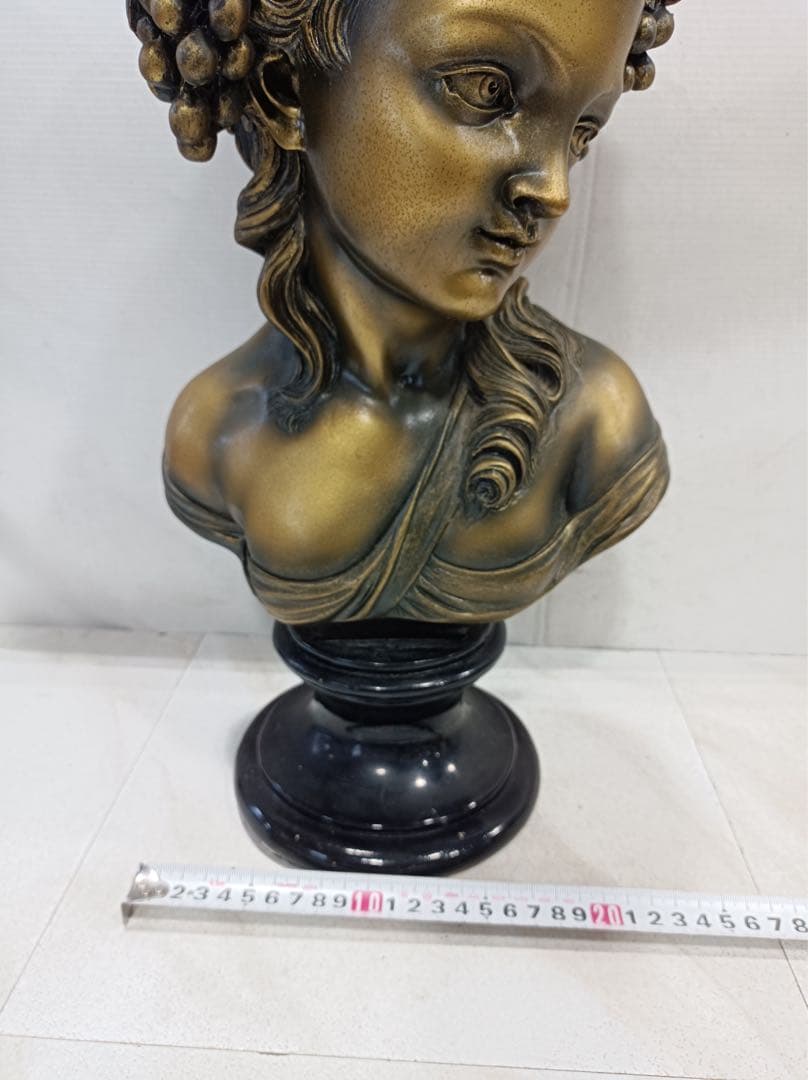 [八6565] オブジェ 胸像 少女像 高さ約44㎝ 幅約24㎝