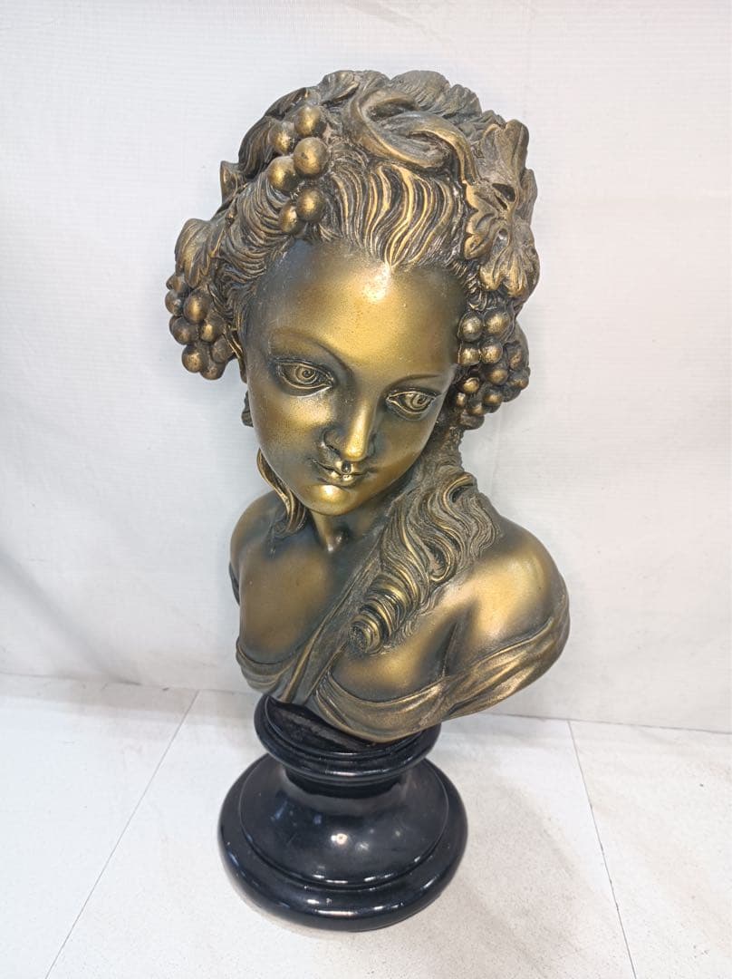 [八6565] オブジェ 胸像 少女像 高さ約44㎝ 幅約24㎝