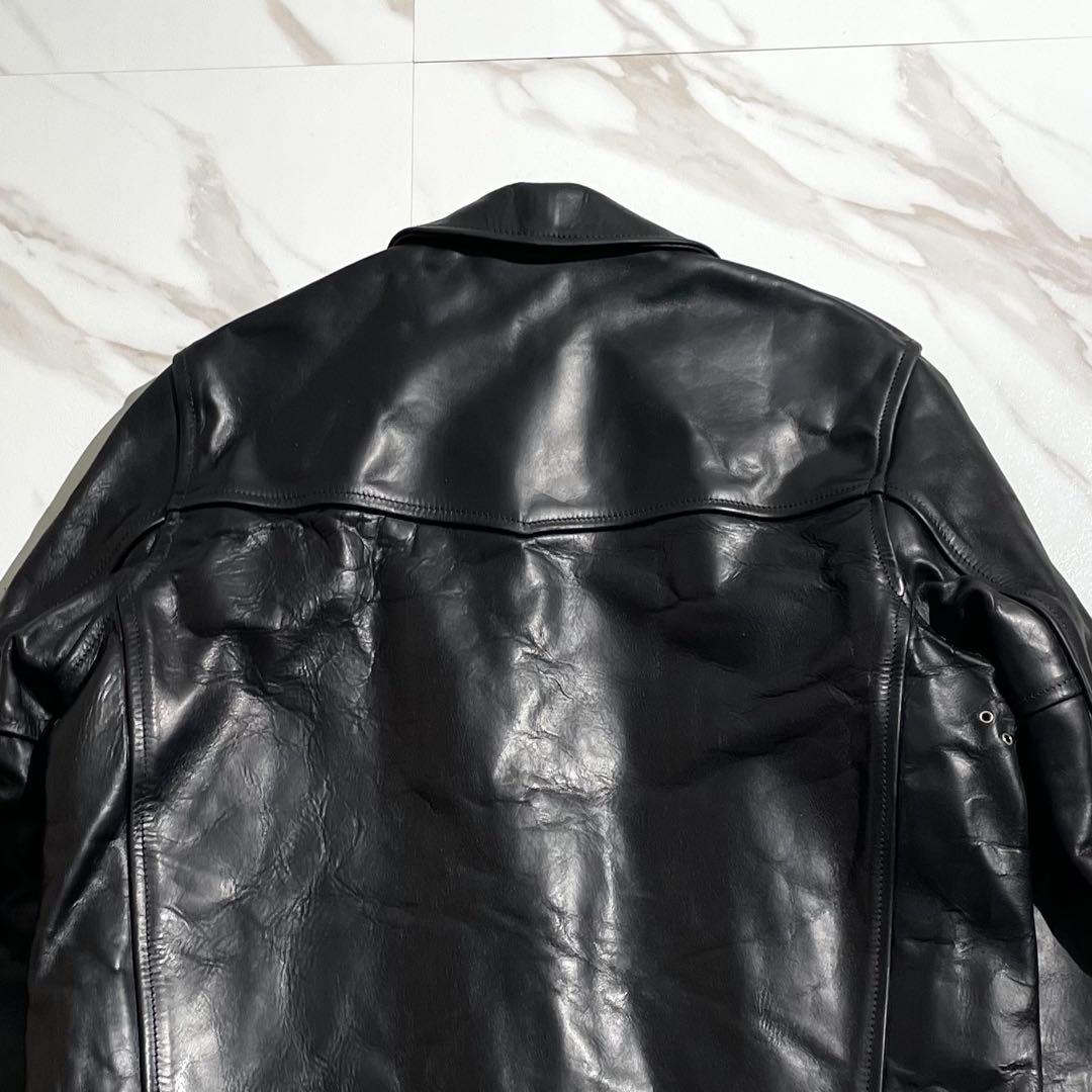hidaritaka様　エアロレザー　レザージャケット　ホーススキン　ブラック