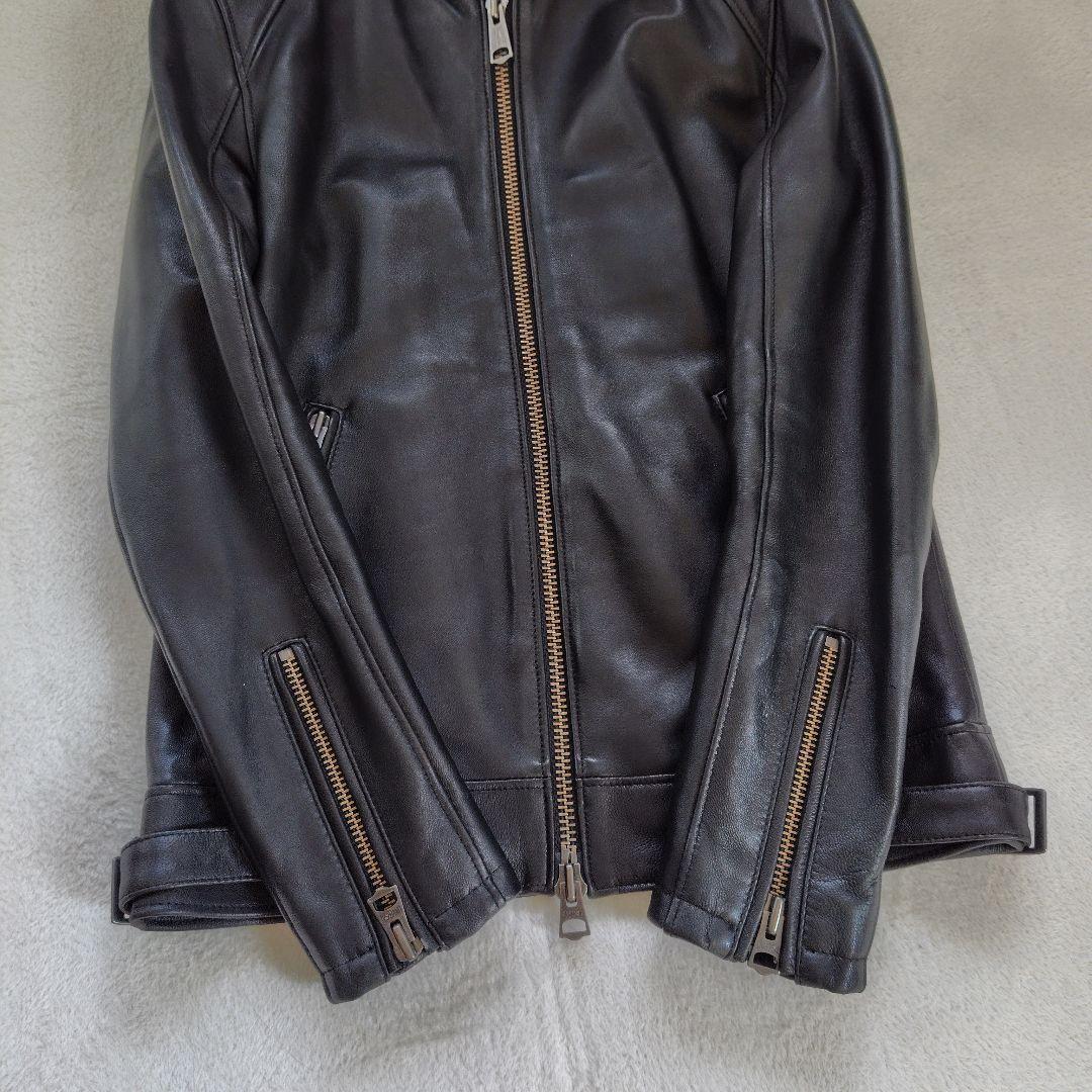 極美品　ジャックローズ　ライダース　シングル　レザージャケット　ラム　羊革　黒