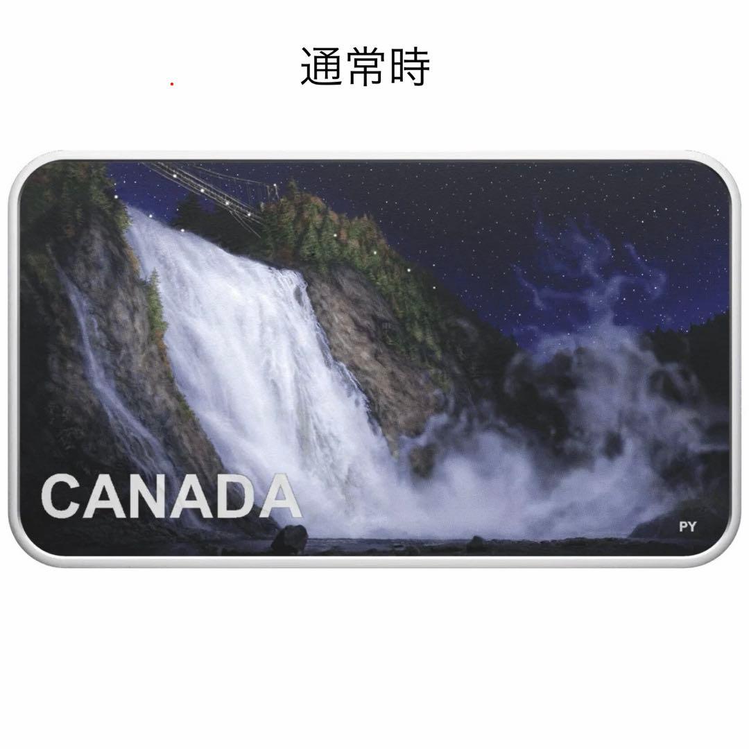 銀貨 二重絵柄埋込 カナダ 滝と幻想的な女性 カラー プルーフ 1オンス 純銀