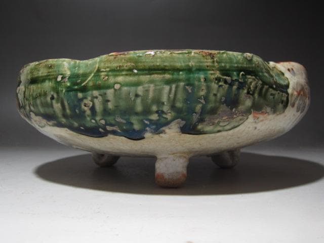 ☆　古織部　葵紋　鉢　黒田陶々庵極めがございます☆y436