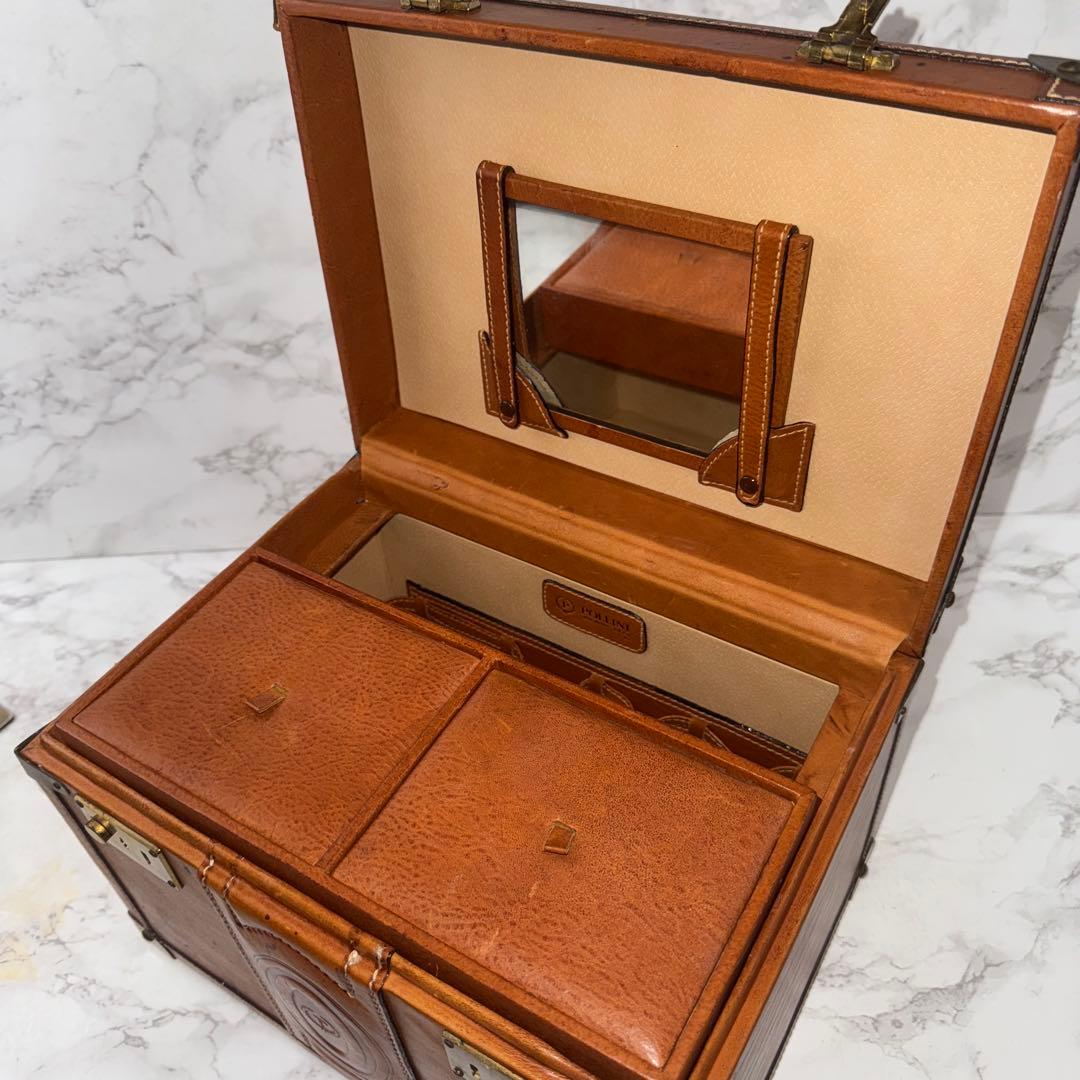 ヴィンテージ POLLINI ポリーニ 本革 レザー メイクボックス トランク