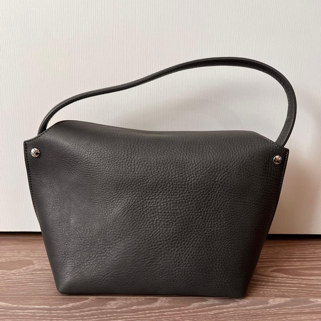 【即日発送】HIROFU ハンドバッグ ワンハンドル グレー 灰色 本革