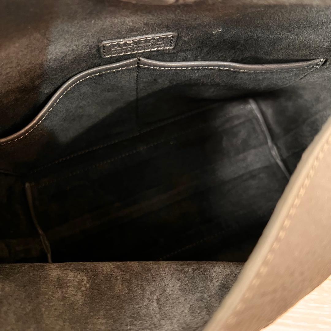 【即日発送】HIROFU ハンドバッグ ワンハンドル グレー 灰色 本革