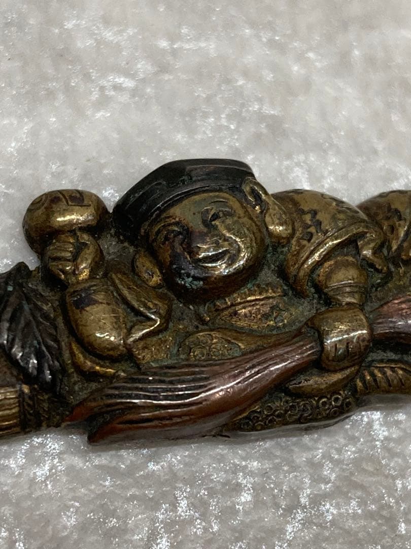 時代物 当時物 目貫 刀装具 在銘あり 立武？ 七福神 大黒天 恵比寿天 弁財天