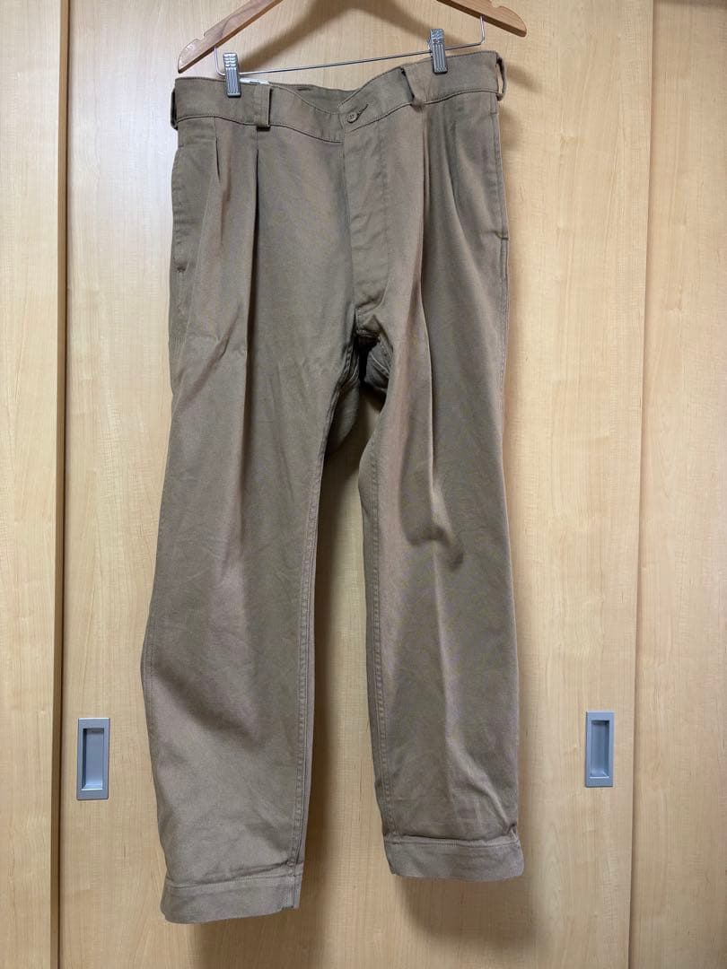 WAIPER.inc M-52 ヴィンテージツータックチノトラウザー カーキ35