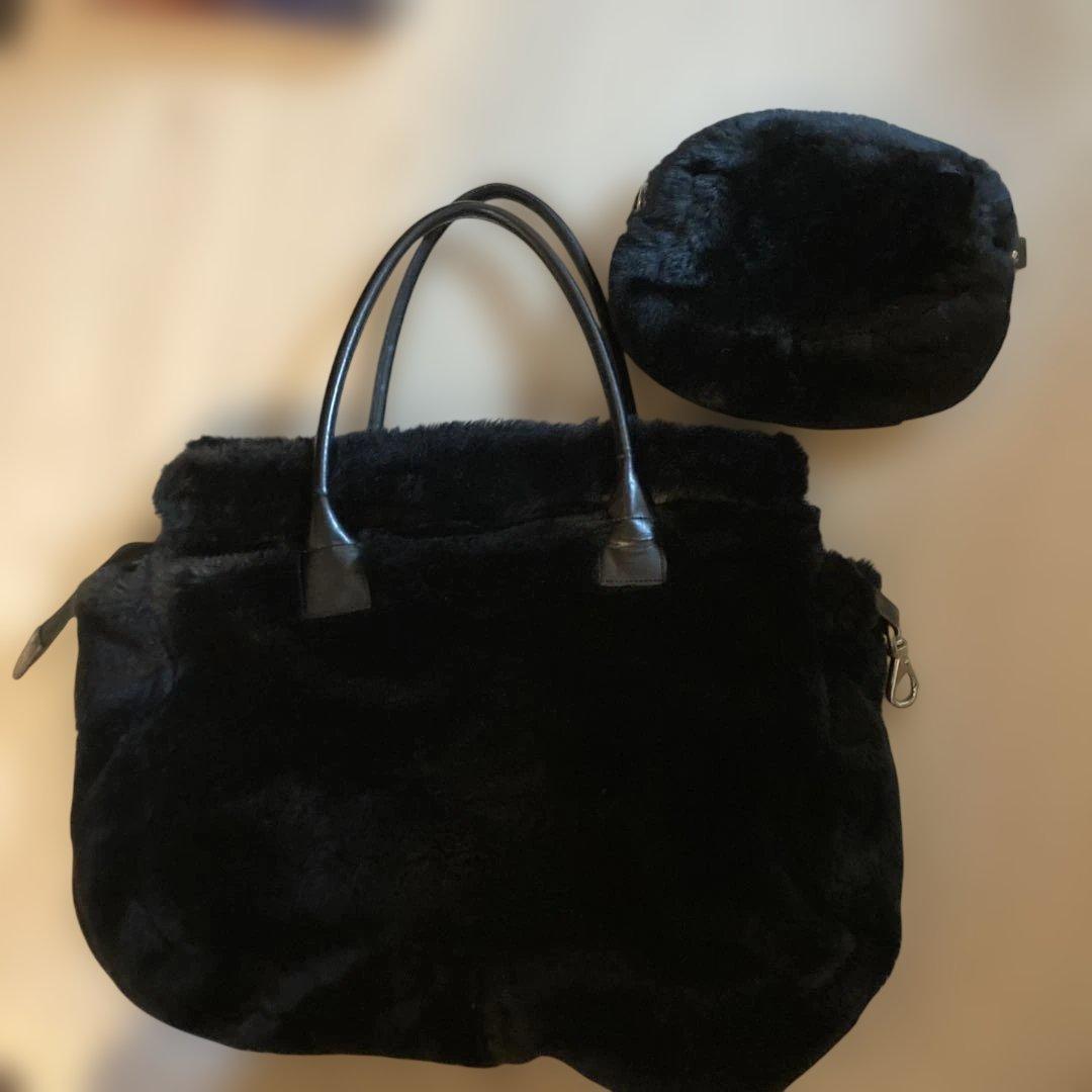 D&G ブラックファーバッグ ポーチ付き