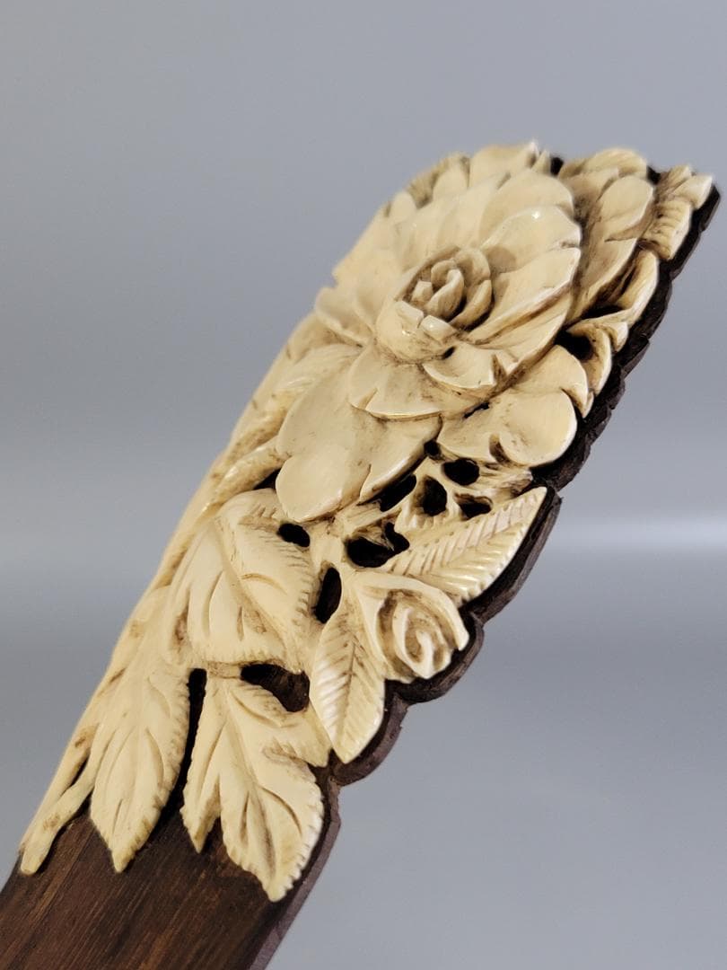 DT310 煎茶 骨彫刻花 貼 茶則