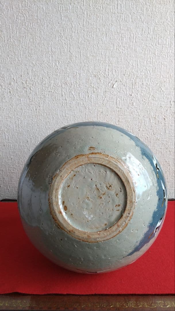 平安麦波　山本雄次　麦波　京焼　清水焼　花瓶　花器　鶴