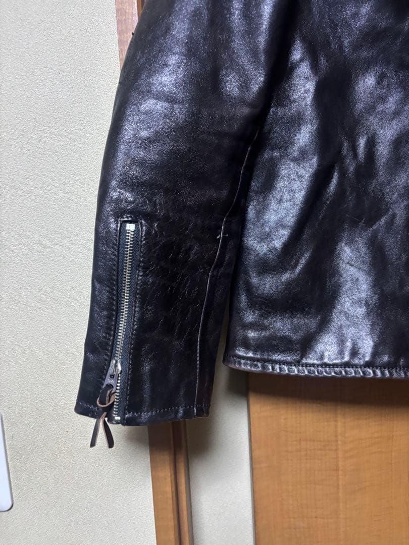 ホースレザー　SIMONS製 シモンズ　ライダース　茶芯　L タロンジップ　馬革