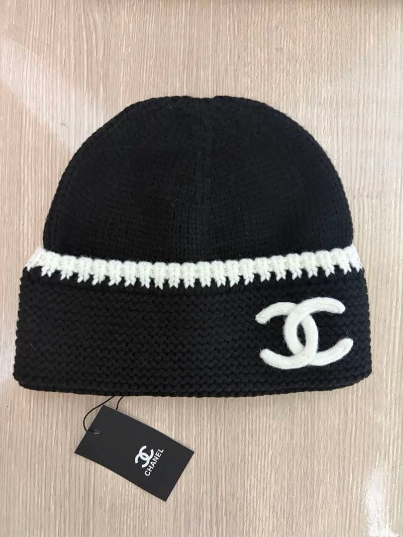 CHANEL ブラックニット帽