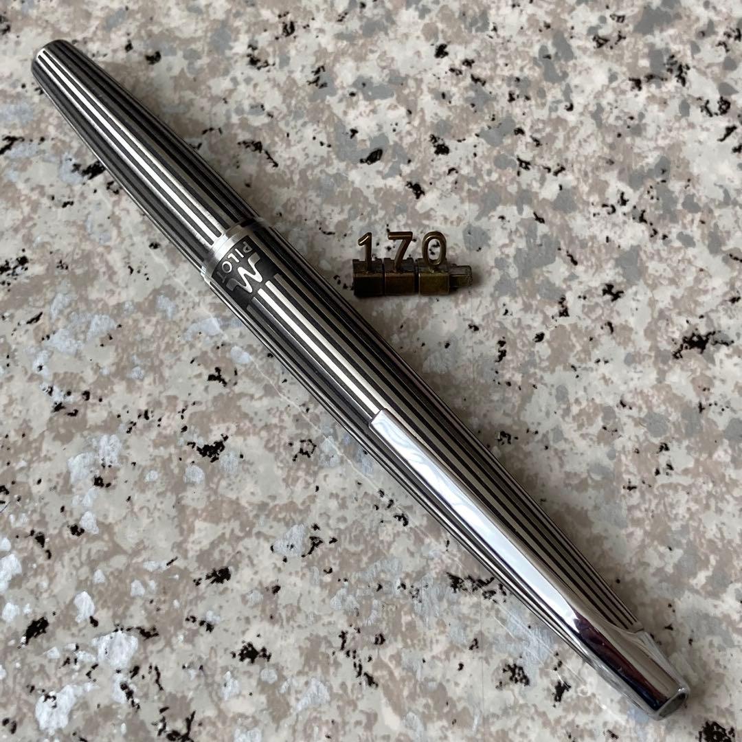 #170 オーバーホール済み 万年筆 レア パイロット μ ミュー ストライプ