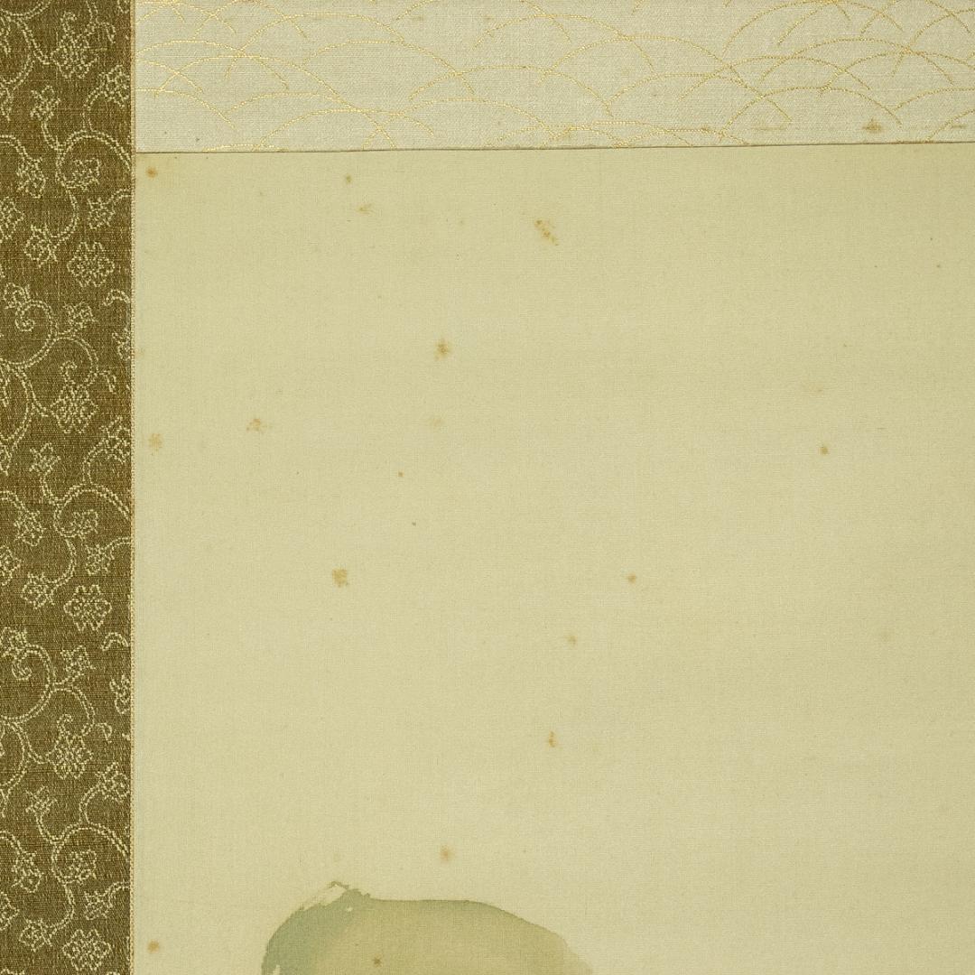 掛軸-1699　清水寺　大西良慶　山水画賛　絹本　松本大圓識箱