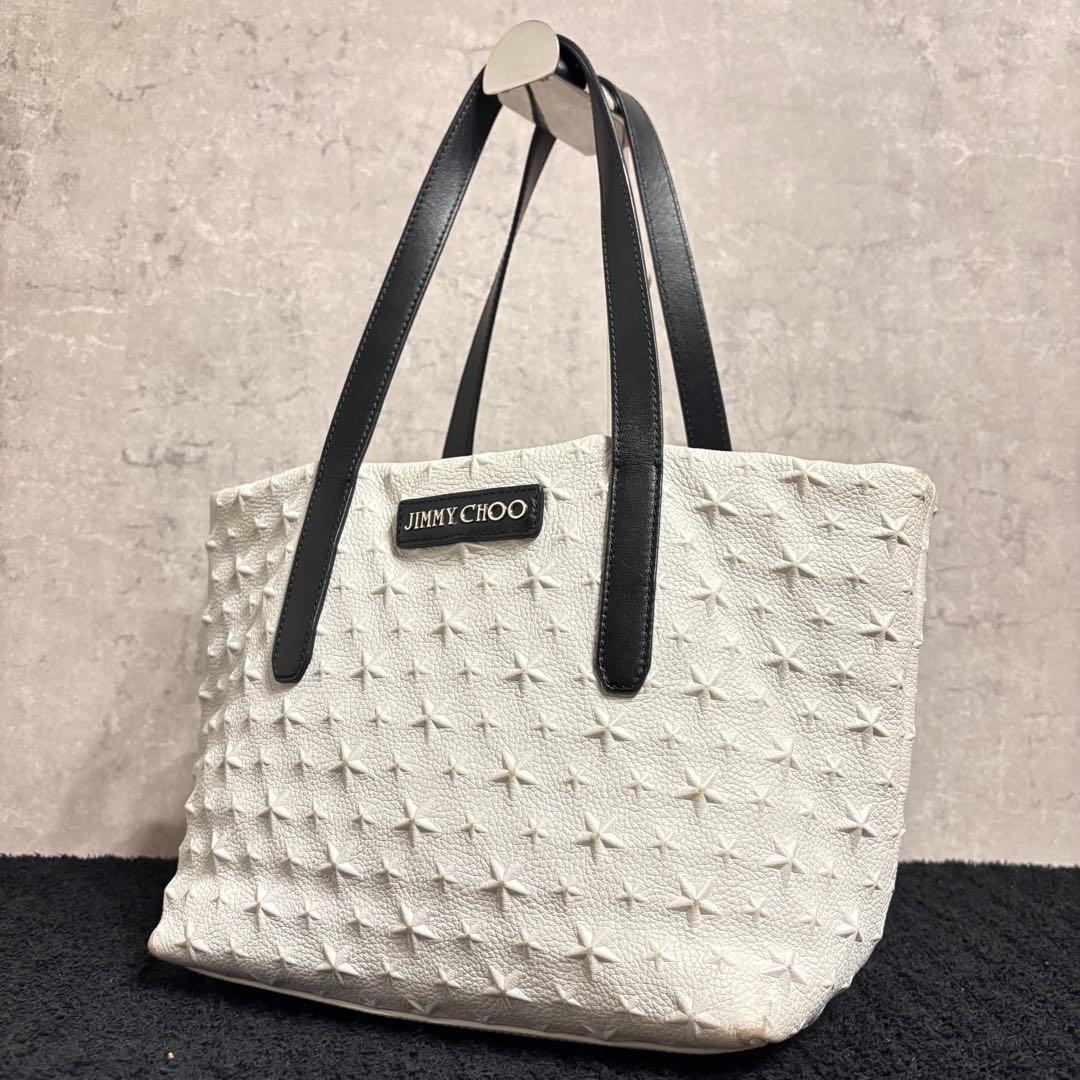 JIMMY CHOO ジミーチュウ ピムリコ スターエンボス ホワイト 肩掛け