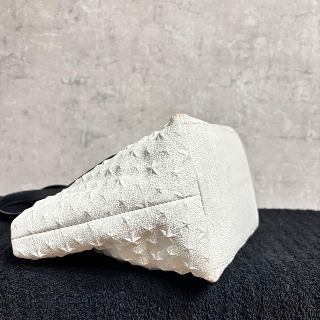 JIMMY CHOO ジミーチュウ ピムリコ スターエンボス ホワイト 肩掛け